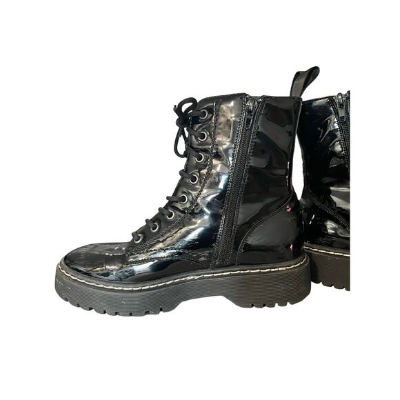 Sincerely Jules Harley Black Patent Platform Combat Boots Size 6.5 Chunky Sole - Picture 2 of 11